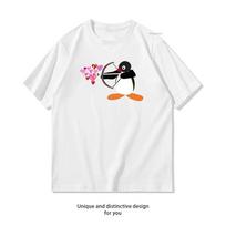 Pingu archery mood Shirt Summer Woman Man Casual Breathable Printed Tshirt fashion Oneck S3XL Tops couple Gift Shortsleev S