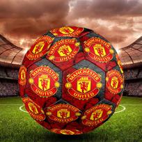 MANCHESTER UNITED Indoor Soccer Ball Size 5 Colorful All Ages Machine Stitched PVC Competition Ready Durable High-Bounce