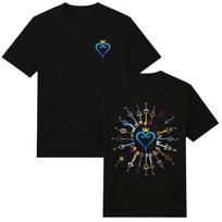 Kingdom Hearts Keyblade T-shirts Magic Kingdom Unisex Cotton T Shirts Game Gift Tee Summer O-neck Soft Clothesc XS juoda