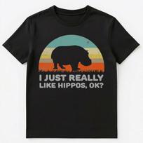Funny I Just Really Like Hippos Ok Unisex T-shirt Tops Tees Unisex L