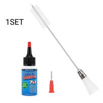 Sewing Machine Oil & Cleaning Kit,Fine Light Mineral Lubricant with Needle Tip Applicator & Dual-Ended Brush for Home Industrial