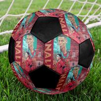 Cristiano Ronaldo 5 dydžio futbolo kamuolys, spalvingas, tinkamas visoms amžiaus grupėms, mašininio siuvimo, PVC medžiagos, varžybų lygio, patvarus ir atšokantis