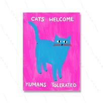 Abtract Retro Black Cartoon Cat Wall Art Plakatas Spausdinti Rožinė drobė Merginos kambarys Namų dekoras Rožinė mergina Juokingos citatos Drobės tapyba (su rėmeliu) 15*20cm(with frame)
