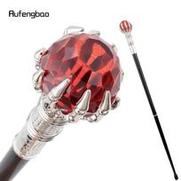 Red Glass Ball White Steampunk Cane Fashion Decorative Stick Gentleman Luxury Crosier Knob White Walking Stick 93cm