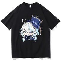 Anime Genshin Impact Furina T Shirts Kawiai Women T Shirt Aesthetic Short Sleeve T-shirt Unisex Tees Vintage Clothing Tops Y2k1 S juoda