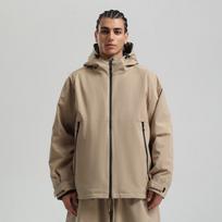 Men's and Women's Ski Jacket Snowboard Coat Waterproof Winter Baggy Snow Jackets with Hood Windproof Warm Insulation Outdoor Sports Skiing Jackets S chaki
