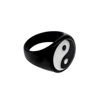 Titano Plieno Tai Chi Bagua Žiedas - Vyriški Nerūdijančio Plieno Antspaudinis Papuošalas 66mm - US11 juoda