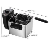 1.5L 1000W Oven Hot Pot Fried Chicken Grill Adjustable Thermostat Electric Deep Fryer French Frie Frying Machine gray