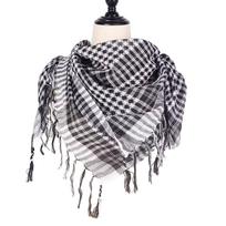Arabų skara Didelė arabiška šemagija Galvos skara su kutu Kostiumas Dykumos skara Bandana Keffiyeh vyrams moterims juoda