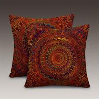 Vikama Raudona Sapnuota Auksinė Mandala Bohemiško Stiliaus Pagalvės Užvalkalas, Modernaus Stiliaus Miegamojo Ir Svetainės Namų Dekoras Linen 65*65(CM)-1Pcs