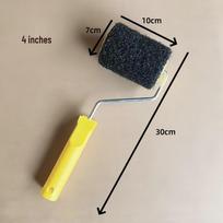 Thickened Black Nylon Putty Roller Brush, 4x9 Inch for Texture and Flocking Wall Painting Model A