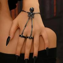 Zinc Zinc Alloy Material Skeleton Hand Bracelet Retro Style Goth Punk Jewelry  Friendship Gift juoda