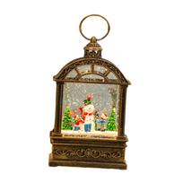 Christmas Snow Globe Lantern Music Box for Table Centerpiece Window Tabletop