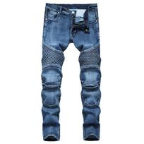 Men's Straight Leg Denim Jeans Vintage Style Classic Fit Durable Stitching Casual Everyday Wear XXXXL mėlyna