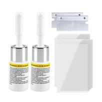 Priekinio stiklo remonto rinkinys įskiloms ir įtrūkimams Stiklo remonto skystis su grandikliais 2pcs balta