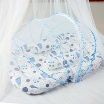 Portable Baby Bionic Sleeping Mattress 5pcs 85cm55cm10cm Crib In Bed Mosquito Net All Season Newborn Baby Bed Sleeping Supplies mėlyna
