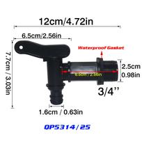 5Pcs 3/4‘’ IBC Barrels Water Butt Tap Self Made Plastic Faucet For Beer Rain Brew Water Tank Faucet Water Garden Hose Connecti (as the picture,3/4'')