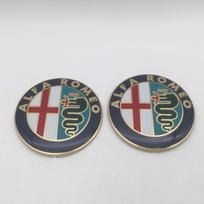 QADB7 2 vnt. AlfaRomeo 147 156 159 74 mm Automobilio Priekinio Variklio Dangčio Emblema Gaubto Grotelių Lipdukas Galinio Bagažinės Ženkliukas Lipdukas Stilius Auto Aksesuarai
