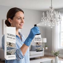 Apšvietimo renovacijos agentas purškiklis krištoliniams sietynams valyti, dulkių šalinimui ir paviršių priežiūrai. Tinka namų lubiniams šviestuvams ir šviestuvams One Size