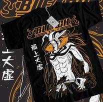 Anime Bleach Ichigo Kurosaki Moon Kawai Black TShirt S
