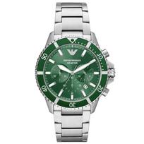 „Emporio Armani“ AR11500 „Diver Green“ vyriškas laikrodis 43mm sidabras