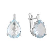 Sidabriniai auskarai su natūraliu topazu 8.225ct (2074991) šviesiai dangaus mėlyna spalva