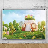 Velykų vakarėlio fono fotografijos fonas Triušio spalvoti kiaušiniai kūdikių fotografijos fotostudijos reikmenys A-120x80cm