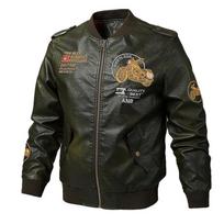 Pavasarinė ir rudeninė nauja vyriška odinė motociklininko striukė, skalauta PU odos striukė, madinga vyriška odinė striukė 5XL brown
