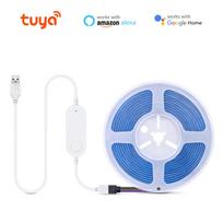 Tuya Smart WiFi RGB COB LED juostos USB 5V 576LED/m nuotoliniu būdu pritemdoma LED juosta TV foniniam apšvietimui, virtuvės kambario dekoravimui 1m