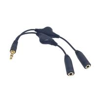 Headphone Y Splitter 3.5mm Y Splitter Headset Splitter Cable for Gaming Headset with Volume Control Switches for PC