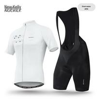 NUCKILY Men's Summer Cycling Jersey & Bib Shorts Set - Short Sleeve Road/Mountain Bike Gear Large