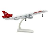 Swiss Airlines MD-11 Lėktuvo Modelis 20CM Mastelis Lėktuvo Lydinio Klasikinis Baigtas Statybinis Kolekcionuojamas Lėktuvo Ornamentas Dovana Vitrina balta/raudona