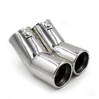 For VW Golf 4 Bora Jetta Dual Stainless Steel Exhaust Tailpipes Muffler Tips High Polish Car Performance Enhancement Silvery 1set