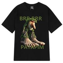 Brr Brr Patapim T Shirt Funny Italian Brainrot Meme Graphic T-shirt Women Summer Cozy Soft O-Neck T-shirts Tops - Men's Summe... S įvairiaspalvis