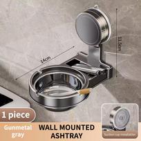 Suction Cup Wall Mounted Ashtray Household Toilet Bathroom Punch-Free Anti-Fly Ash Storage Split Creative Ashtray Rack pilka