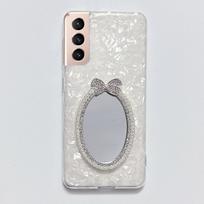 New three-dimensional bow makeup mirror for Samsung s21fe mobile phone case shell pattern a545g pink, supply samsung s8