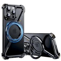 Oatsbasf Magnetic Slim Phone Case for iPhone 16 Pro Max  Z Shape Metal Magnetic Cell Phone Protective Cover Shockproof Bumper aluminum&For iPhone 16 Pro juoda