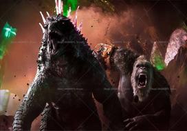 Godzila prieš King Kongą Animacinis fonas Vėliava Monstrų Susidūrimas Nuotykių Tema Vaikų Gimtadienio Šventės Dekoracijos Nuotraukų Fono Reikmenys 150X100CM