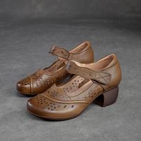 GKTINOO 2025 Spring Autumn New Retro Genuine Leather Platform Shoes Women's Pumps High Heel Soft Bottom Shoes Women Designers 5
