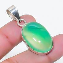 Natural Green Onyx Gemstone Handmade 925 Sterling Silver Pendant 1.58  AP-15916