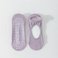 Womens Non-Slip Yoga Socks With Grip Sole Short Ankle Pilates Dance Fitness Studio Workout Purple