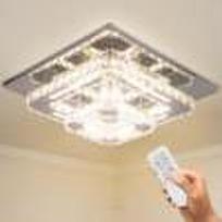 Modernus prabangus krištalinis šviestuvas su nuotolinio valdymo pulteliu, aukščiausios klasės lubiniai lašiniai šviestuvai viešbučio ar kambario dekoravimui 30 LED Modern