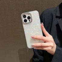 Shell silver ring simple ins style for Apple 16PROMAX Internet celebrity Apple 15/14PRO mobile phone case apple 11