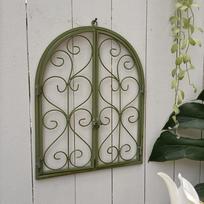 Wrought Iron Heart Window Wall Decor for Villa or Balcony