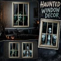 Halloween Ghost Child Fabric Window Stickers 120x80cm 2 Pieces Decorative Wall Decals for Indoor Use with Printed Horror Design One Size juoda