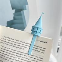 Magic Castle Bookmark Metal Wizard Spire Page Holder Creative Reading Accessories Fantasy Book Decor Gift for Friends mėlyna