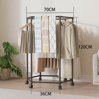 Hexagon Rotating Floor Clothes Rack Dormitory Coat Hanger Stand Indoor Drying Rack Movable Garment Organizer Hat Stand