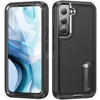 Nenuleidžiamas kietas stovo dėklas, skirtas Samsung Galaxy S24 Ultra S22 Plus 5G S23 S 24 23 22 Heavy Duty Protection Coque Capa for Galaxy S24 juoda