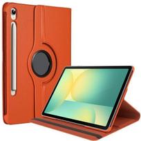 Protective Case - BOOLING - for Samsung Galaxy Tab S9 FE/S10 FE/S10 Lite - 360° Rotatable - Orange - Faux Leather oranžinė