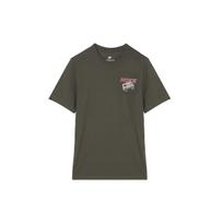 Nike Letter Print Pattern American Retro Ribbed Crew Neck Casual Comfort Short Sleeve T-Shirt Men Tops Khaki-Green FQ3765-325 M